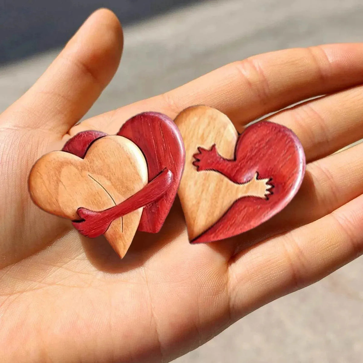 🌲 A Hug From My Heart For You (Handmade Wood Carvings)