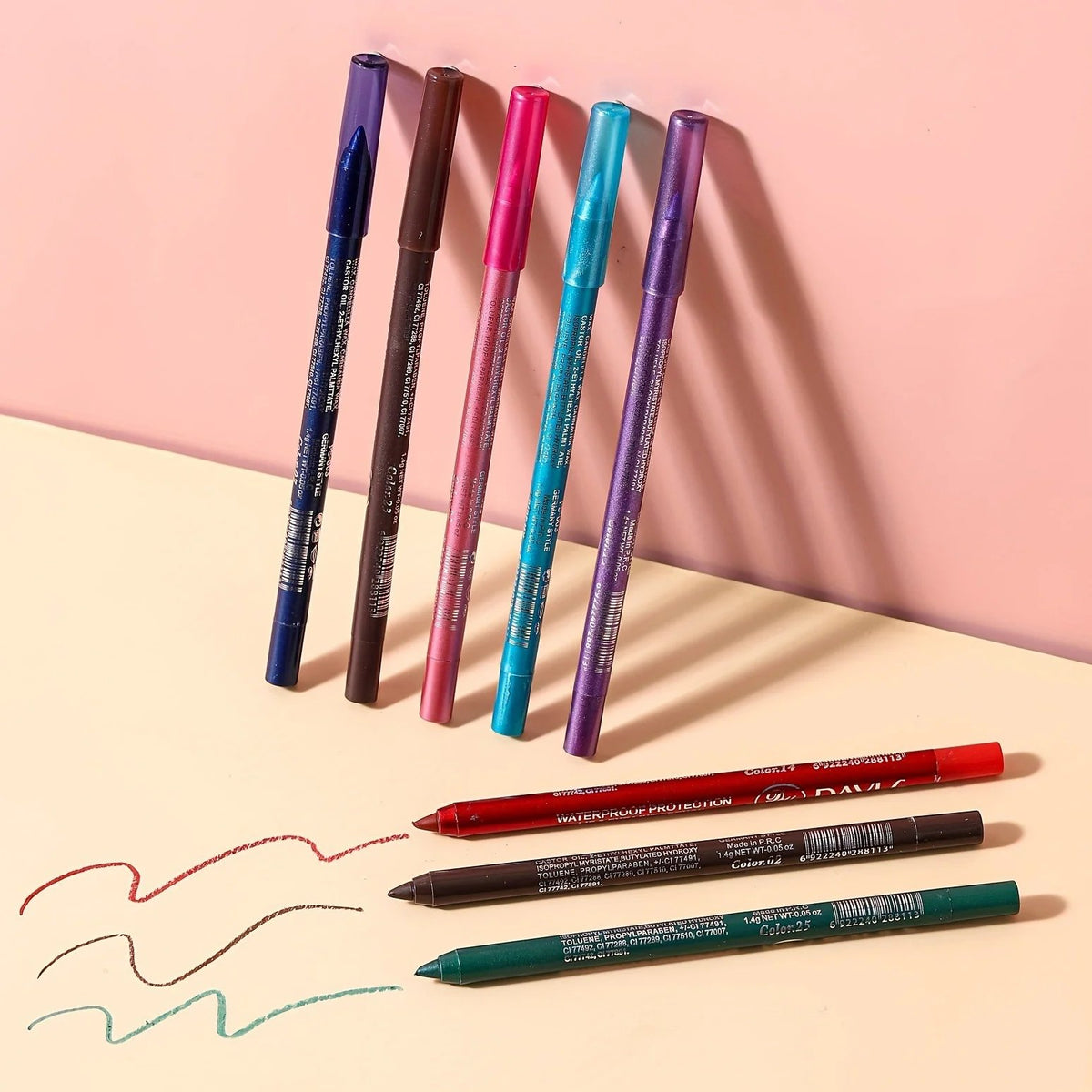 🔥HOT SALE🔥14-Pack Eyeliner Pencil Waterproof Colored Paste Liners with Metallic & Shimmer Finishes Smudge-Proof