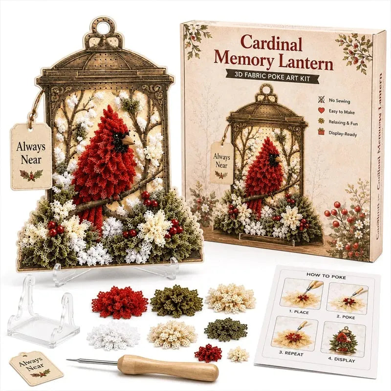 🔥HOT SALE🔥💥🏆49% OFF - 🕊️ Always Near 3D Fabric Poke Art Memory Lantern Kit