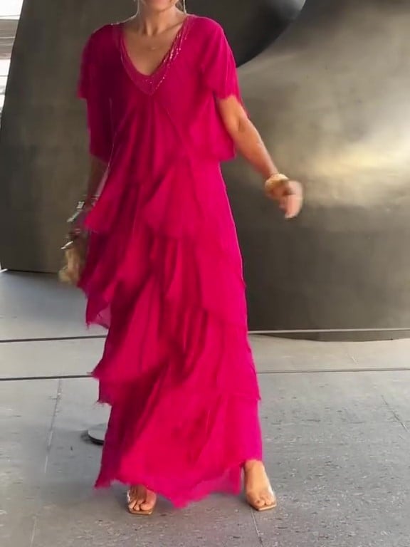 🔥Elegant V-neck Maxi Dress(BUY 2 FREE SHIPPING)