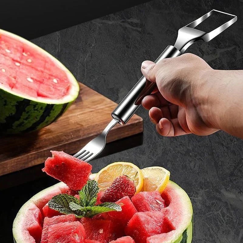 🎉2 in 1 Stainless Steel Fruit Cutter Fork Slicer
