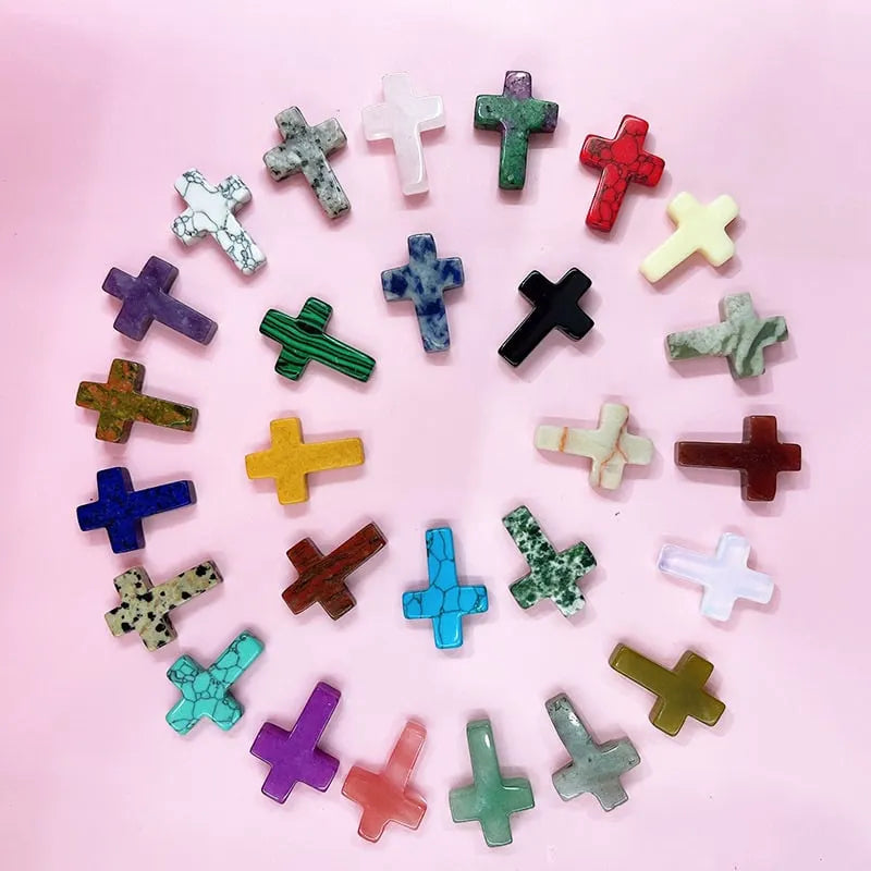 🔥Last 4 hours Sale: Save 50% -✝️Easter Natural Stone Crystal Cross Decoration