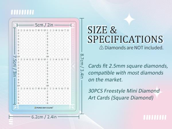 Turn Leftover Drills Into Art | Freestyle Mini Diamond Art Cards, 30PCS Cute Pixel DIY Craft Cards for Diamond Painting Lovers