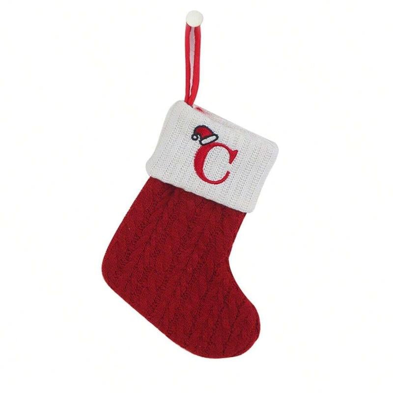 🎅Christmas Sale 49% OFF-🧦Personalized letter knitted Christmas stocking fireplace ornament