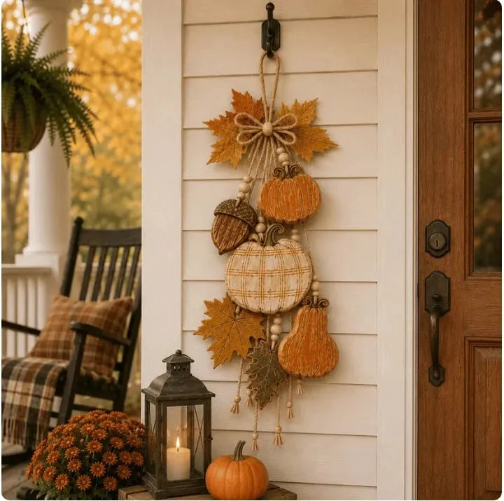 🎉 Rustic Harvest WoodenDoor Hanger