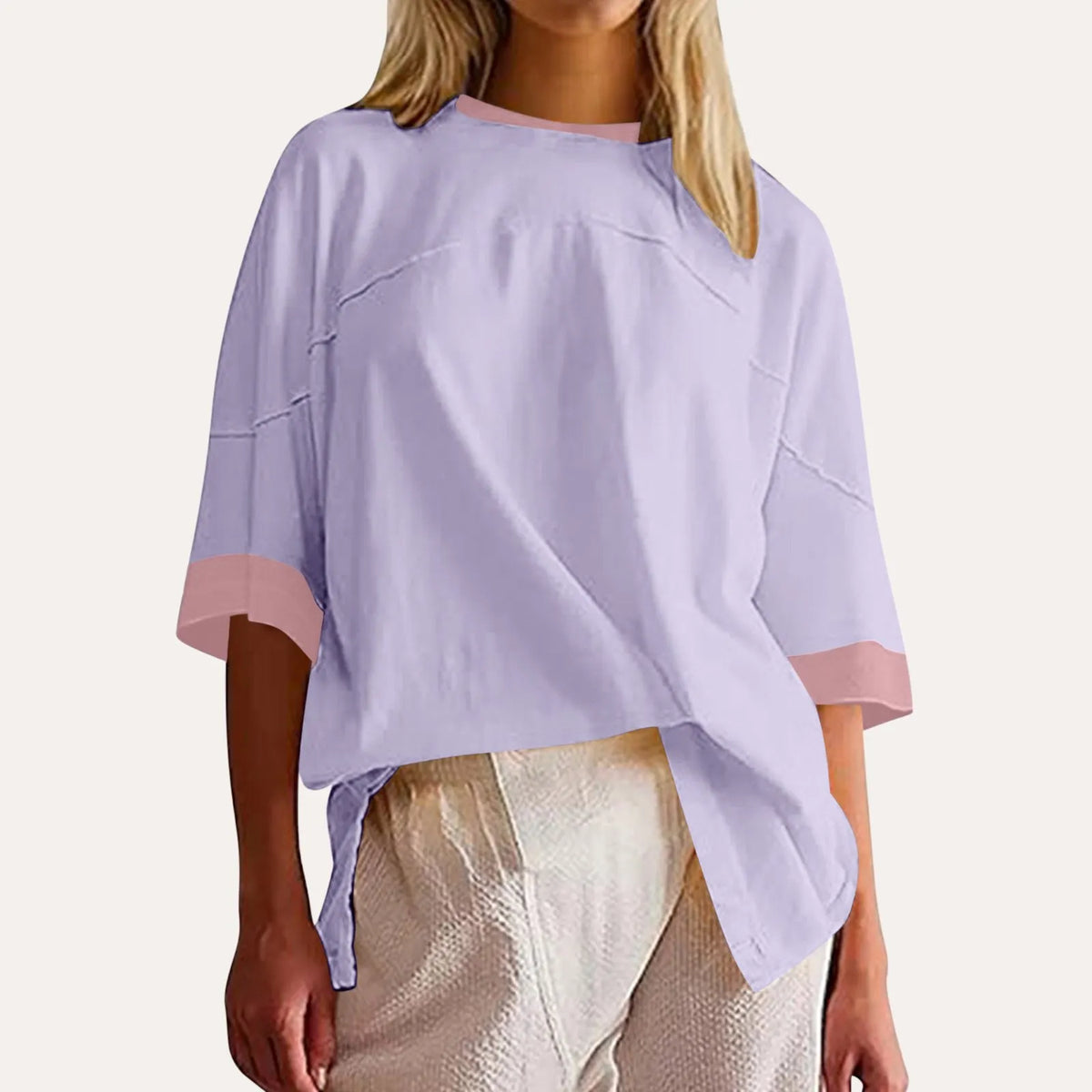 ✨Short-sleeved Color Block T-shirt (Buy 2 Free Shipping)