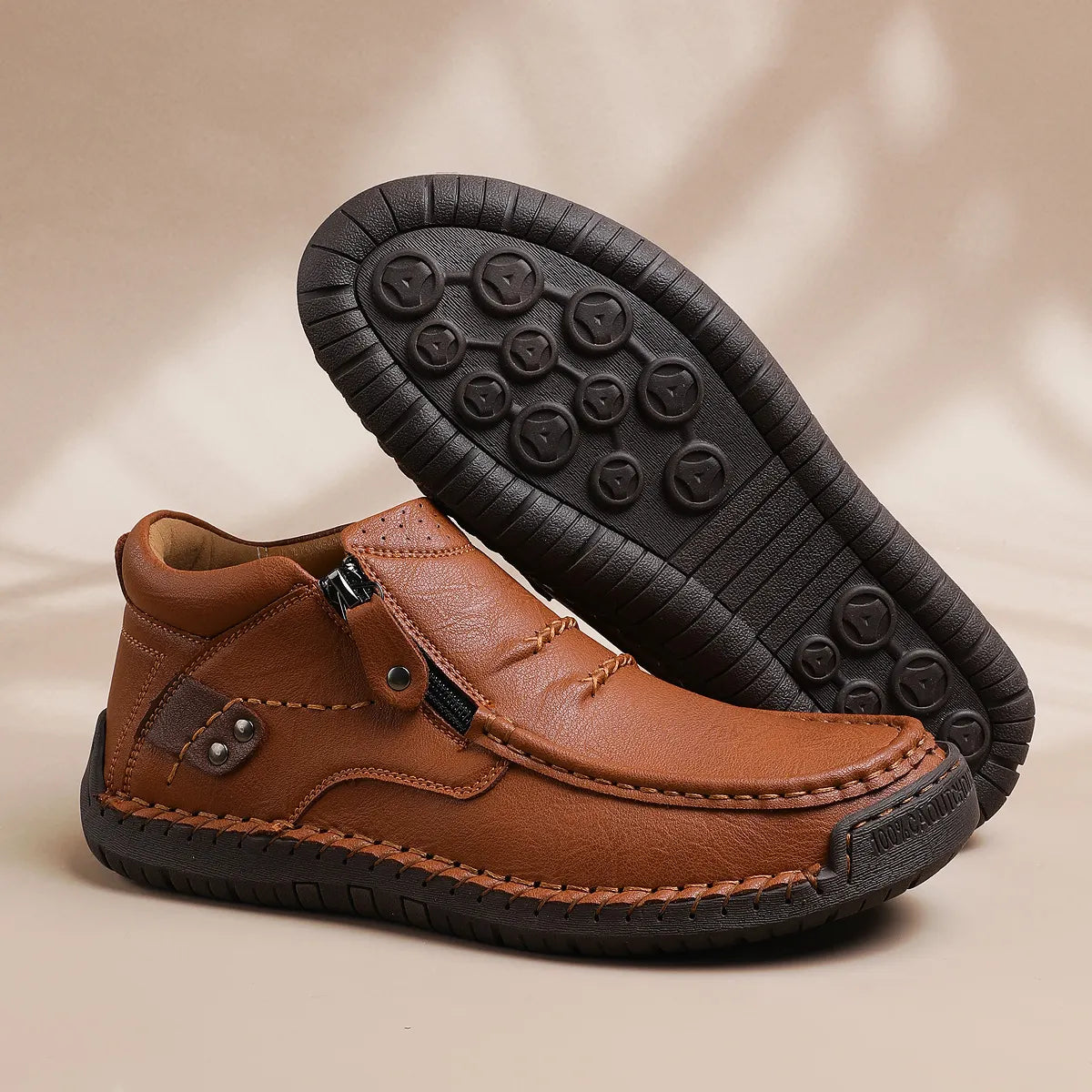 Men’s Handmade Premium Leather Slip-On Driving Boots