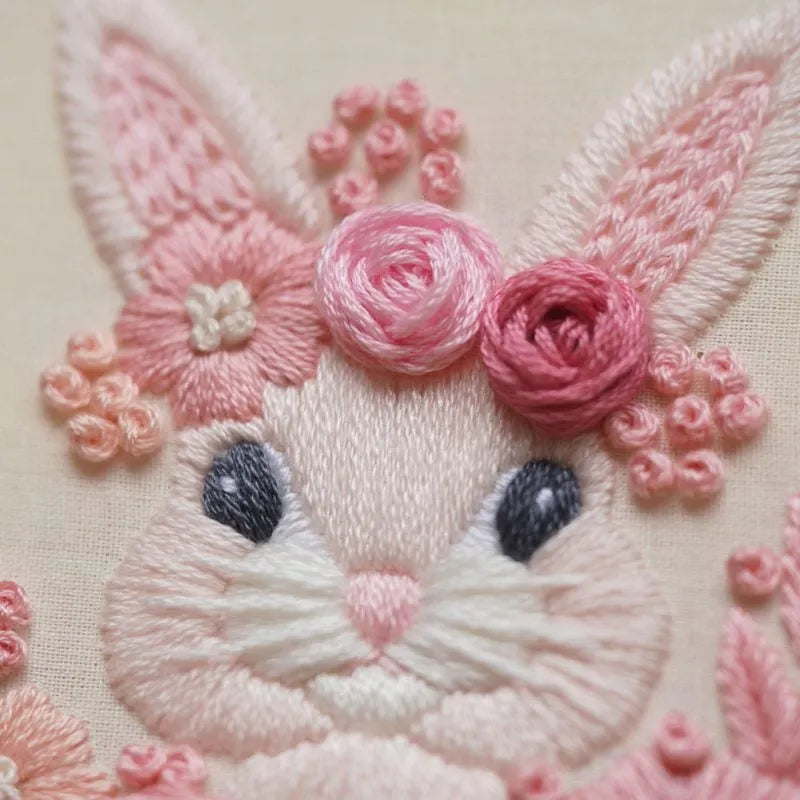 🔥Last 4 hours Sale: Save 50% -Pink Bunny Sweet Easter Embroiderye kit