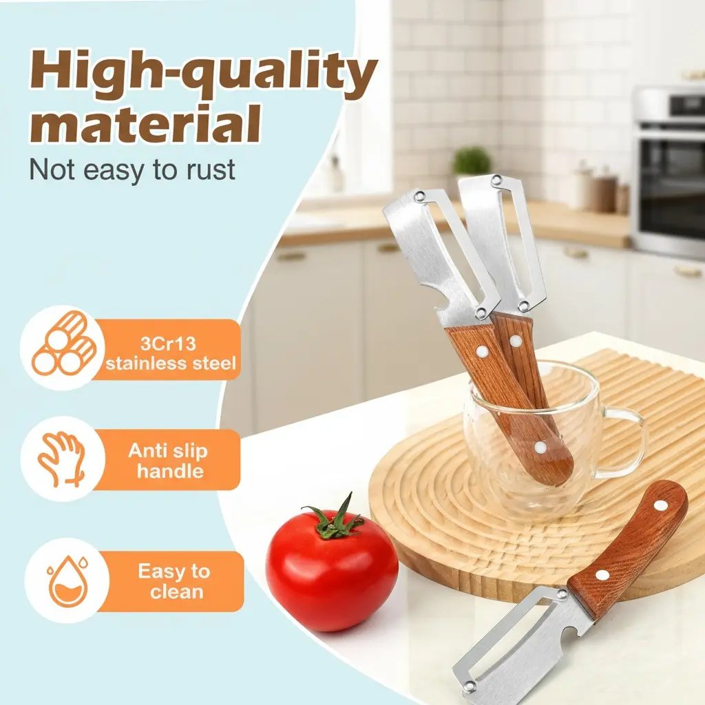Limited-time Price $9.99😍Multi-functional Peeler 4-in-1, Stainless Steel Peeler, Vegetable Cutter, Slicer, Bottle Opener, Kitchen Must-Have Tool, Portable and Sharp