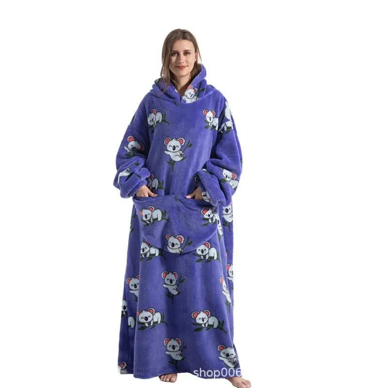 Cute Cartoon Print Hoodie Blanket